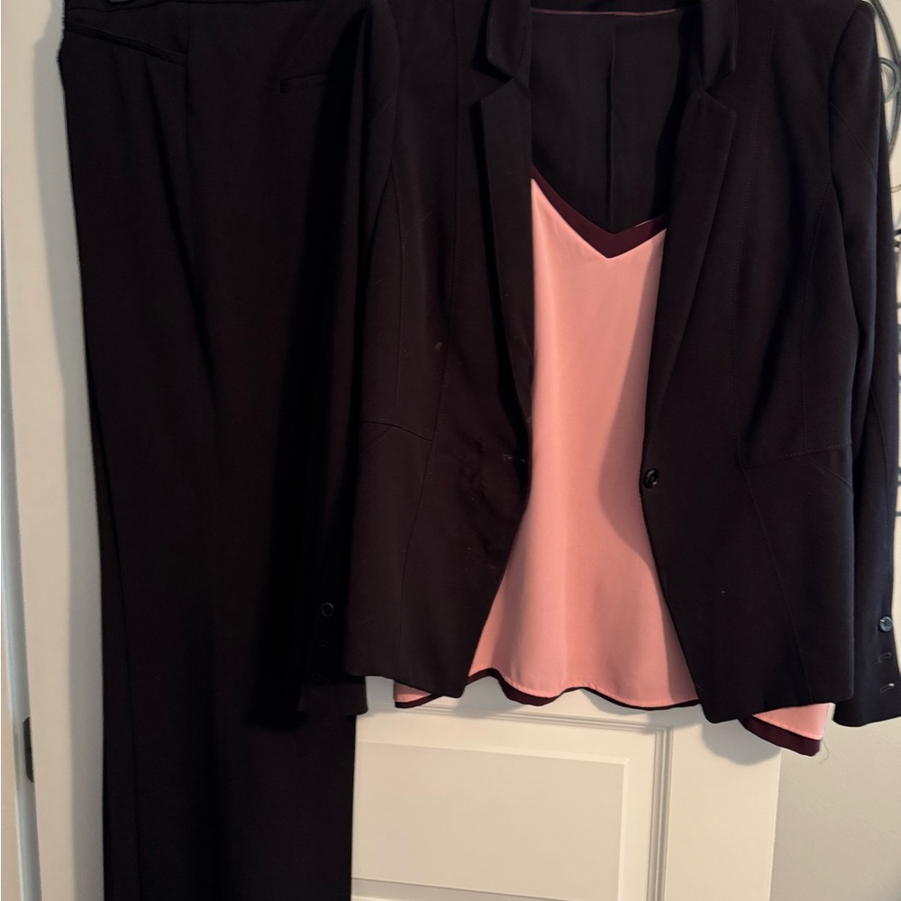 Black Suit with Pink Blouse